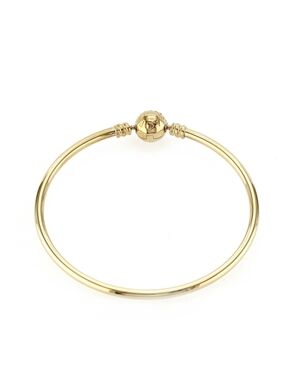 Authentic Pandora 14k Solid Yellow Gold Women Bangle Bracelet